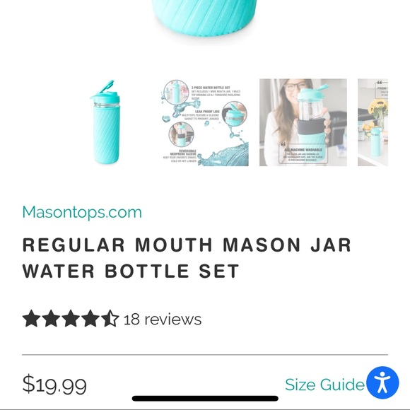 Regular Mouth Mason Jar Water Bottle Set - Picture 5 of 5